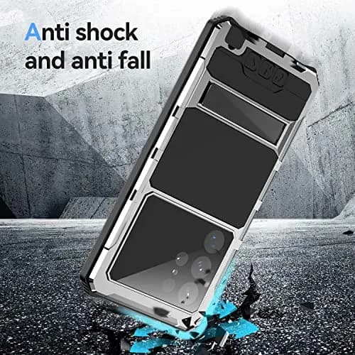 Lunivop Heavy Duty Metal Case for Samsung Galaxy S23 Ultra | Built-in Screen Protector & Kickstand thumbnail 5