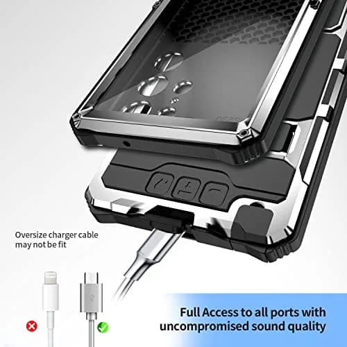 Lunivop Heavy Duty Metal Case for Samsung Galaxy S23 Ultra | Built-in Screen Protector & Kickstand thumbnail 6