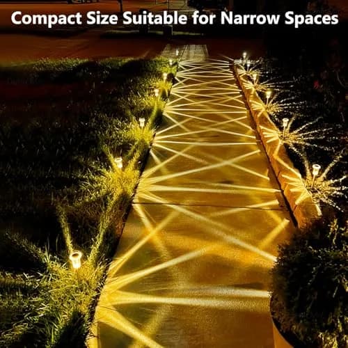 DenicMic 10 Pack Solar Pathway Lights Waterproof Warm White LED | Outdoor Garden Decor thumbnail 7