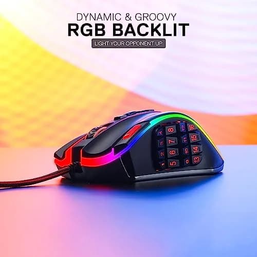 Redragon M990 Wired RGB MMO Gaming Mouse 32000 DPI with Weight Tuning | 23 Programmable Buttons thumbnail 6