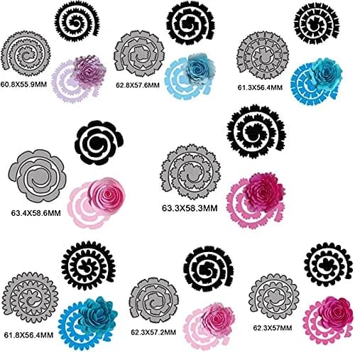 CYFUN DESIGN 8Pcs 3D Flowers Spiral Metal Cutting Dies Set | Crafting Embellishments for Card Making thumbnail 2