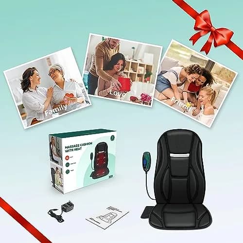 Snailax Vibration Back Massager with Heat, 8 Motors Massage Chair Pad 1.42 kg (3.13 lb) | Deep Tissue Relief for Home & Office thumbnail 6