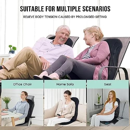 Snailax Vibration Back Massager with Heat, 8 Motors Massage Chair Pad 1.42 kg (3.13 lb) | Deep Tissue Relief for Home & Office thumbnail 7