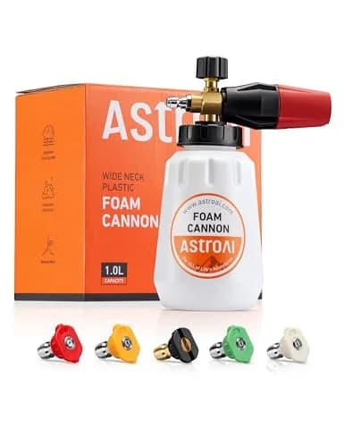 AstroAI Foam Cannon for Pressure Washer with 1/4" Quick Connect, 1L Bottle & 5 Nozzles | Heavy Duty Foam Sprayer Attachments thumbnail 1