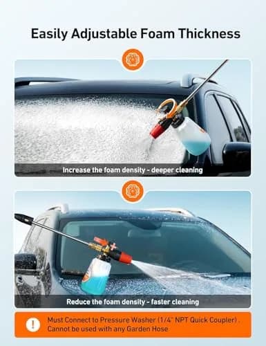 AstroAI Foam Cannon for Pressure Washer with 1/4" Quick Connect, 1L Bottle & 5 Nozzles | Heavy Duty Foam Sprayer Attachments thumbnail 4