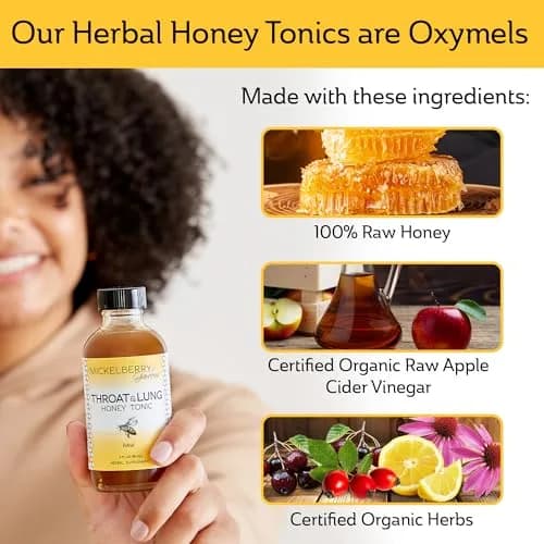 Mickelberry Gardens Throat Lung Honey Tonic 8oz 2 Pack | Natural Sore Throat Relief & Immune Support thumbnail 4