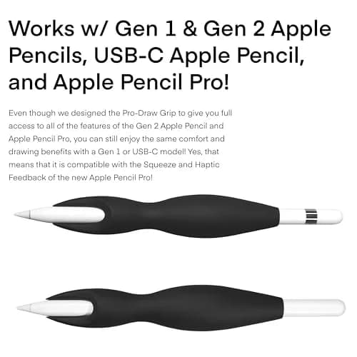 Pro-Draw The Grip for Apple Pencil Pro, 1st/2nd Gen & USB-C | Enhanced Comfort & Control thumbnail 4