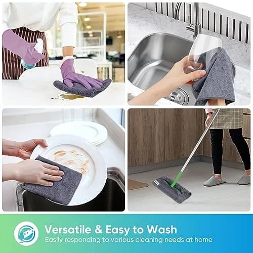 HOMEXCEL Grey Microfiber Cleaning Cloth 12 Pack | Scratch-Free, Super Absorbent for Car & Home thumbnail 5