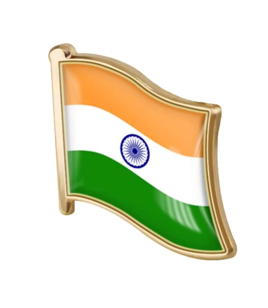 vmcoatdu India Flag Pin Badge 19mm x 18mm | Souvenir Lapel Pin for Clothes & Backpacks — India
