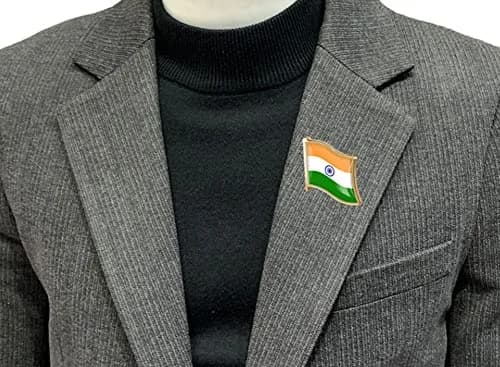vmcoatdu India Flag Pin Badge 19mm x 18mm | Souvenir Lapel Pin for Clothes & Backpacks thumbnail 2