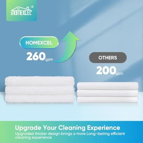 HOMEXCEL White Microfiber Cleaning Cloth 11.5"x 11.5" | Scratch-Free & Super Absorbent for Car & Home thumbnail 4