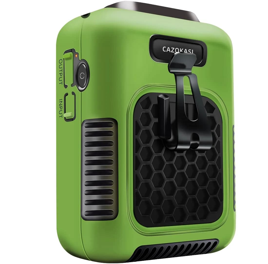 CAZOKASI Electric Fan Wearable Clip Portable Cooling 6000mAh | Heatstroke Prevention, Quiet & Long Battery Life