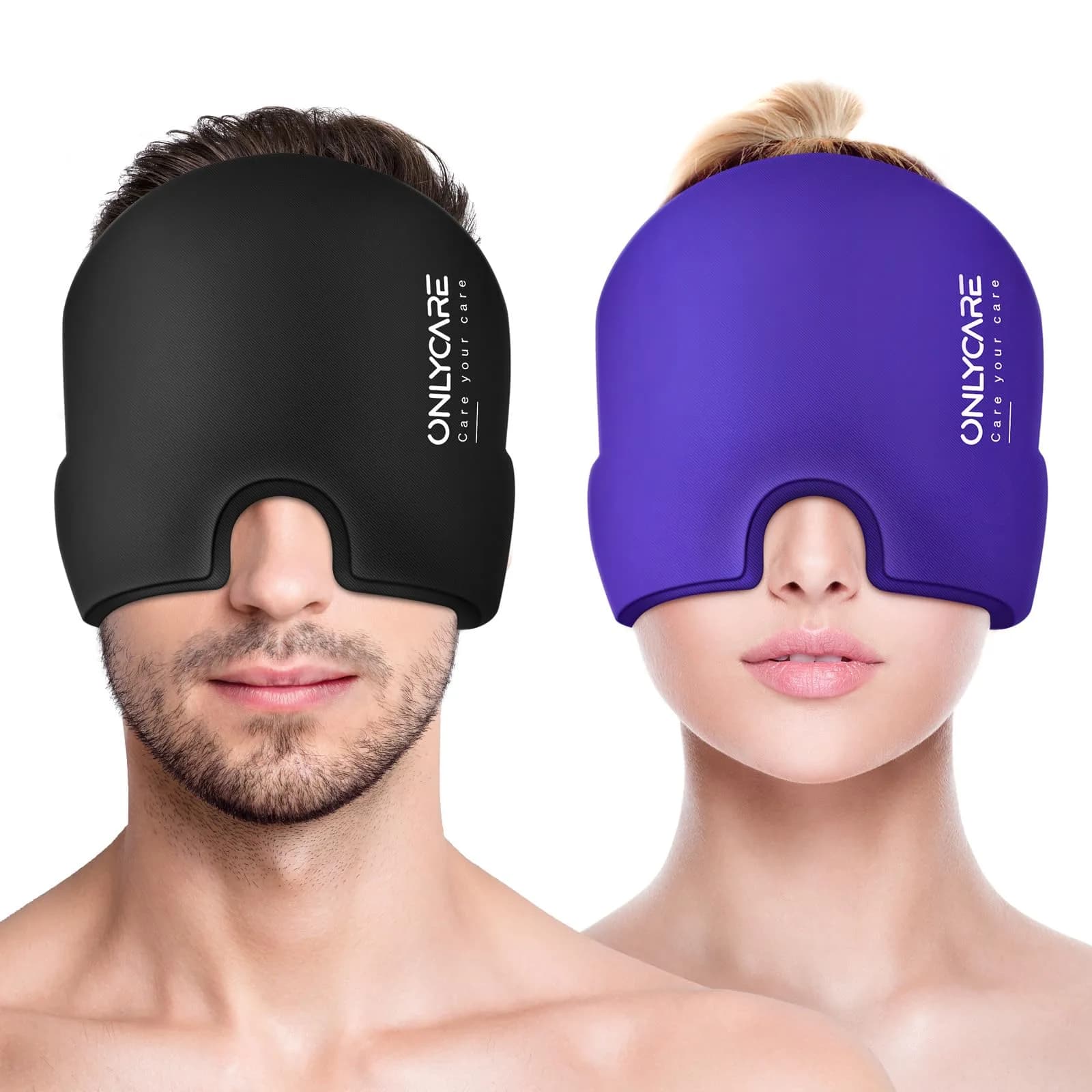 ONLYCARE Migraine Relief Cap 2 Pack | Odorless Gel Headache Relief Head Wrap