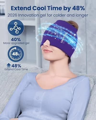 ONLYCARE Migraine Relief Cap 2 Pack | Odorless Gel Headache Relief Head Wrap thumbnail 3