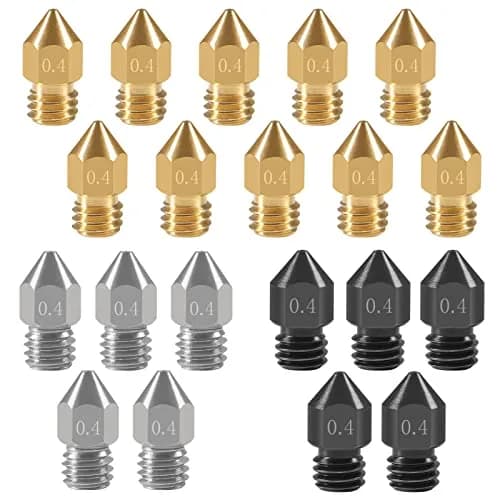 UMLIFE 20PCS 3D Printer Nozzles 0.4mm | Hardened Steel, Stainless & Brass, Compatible with Creality & Makerbot thumbnail 1