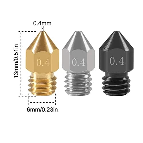 UMLIFE 20PCS 3D Printer Nozzles 0.4mm | Hardened Steel, Stainless & Brass, Compatible with Creality & Makerbot thumbnail 2