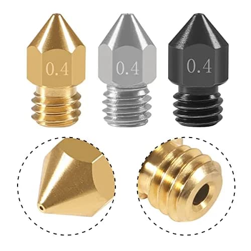 UMLIFE 20PCS 3D Printer Nozzles 0.4mm | Hardened Steel, Stainless & Brass, Compatible with Creality & Makerbot thumbnail 3