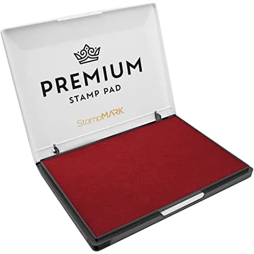 StampMark Premium Extra Large Stamp Pad 148mm x 210mm (6" x 8") Crimson Red | Durable Case for Consistent Impressions thumbnail 1