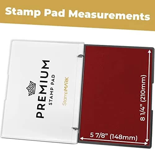 StampMark Premium Extra Large Stamp Pad 148mm x 210mm (6" x 8") Crimson Red | Durable Case for Consistent Impressions thumbnail 6