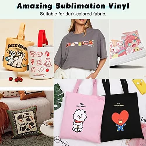 HTVRONT Sublimation HTV Sheets for Cotton Fabric 30.5x25.4cm (12x10'') 10 Pack | Vivid Colors for Dark & Light Cotton thumbnail 7