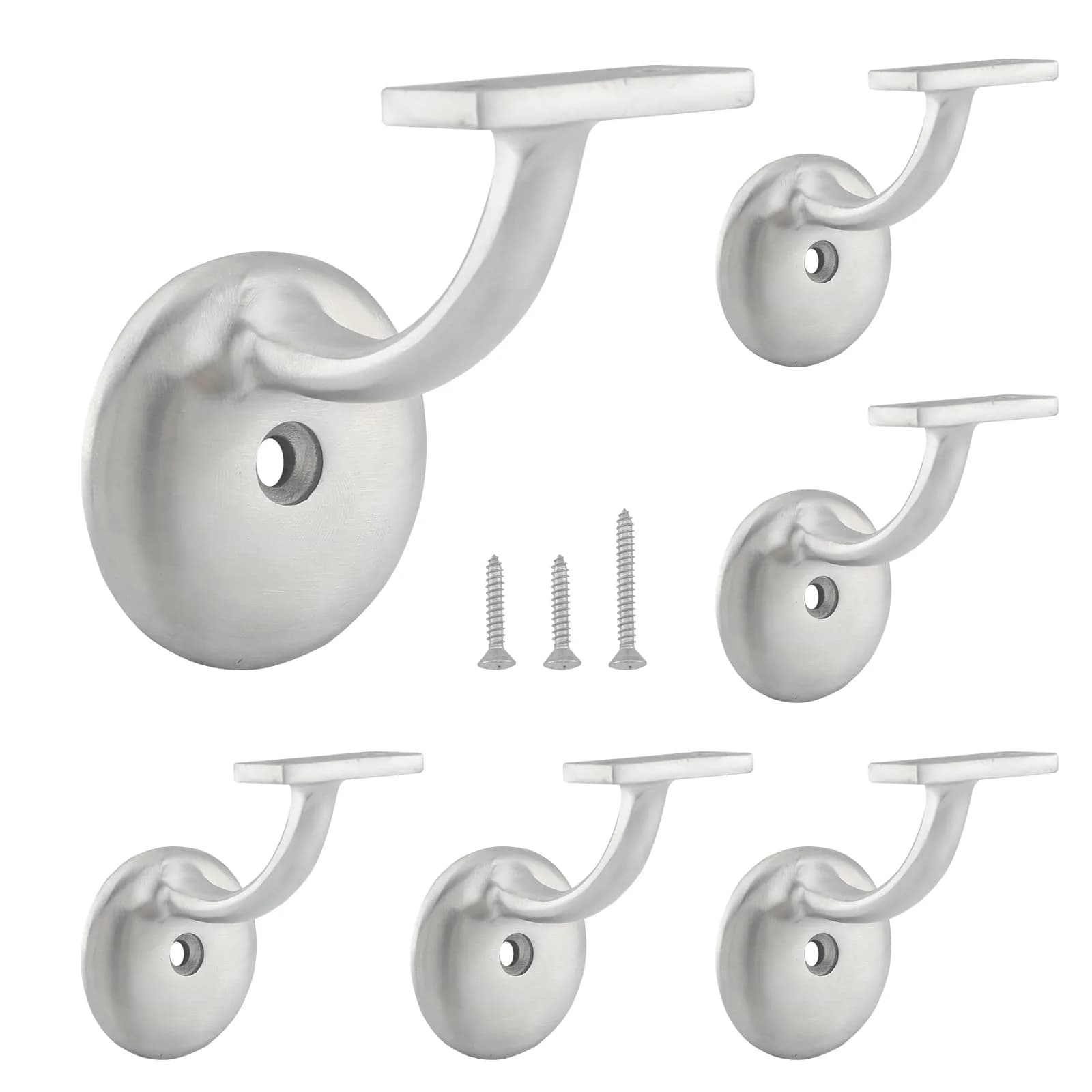 HOME MASTER HARDWARE Hand Rail Brackets for Stairs 6 Pack | Heavy Duty Zinc Alloy Support