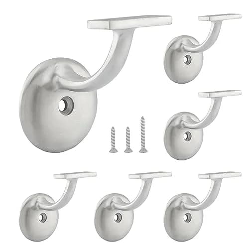 HOME MASTER HARDWARE Hand Rail Brackets for Stairs 6 Pack | Heavy Duty Zinc Alloy Support thumbnail 1