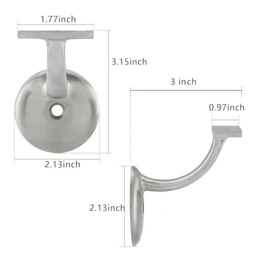 HOME MASTER HARDWARE Hand Rail Brackets for Stairs 6 Pack | Heavy Duty Zinc Alloy Support thumbnail 6