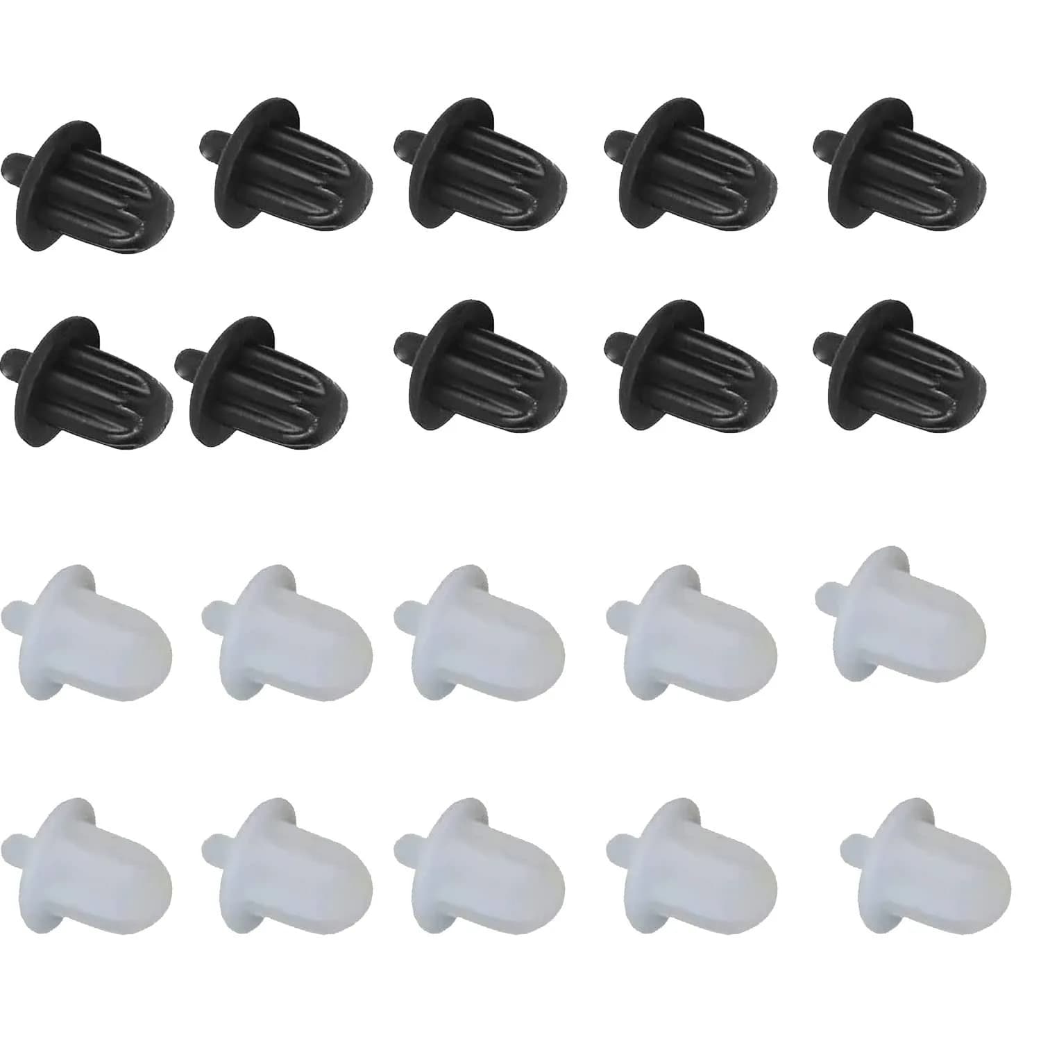 Sopepoyie 6.35mm Dust Cover | Silicone Anti Dust Plug for PC, AV Equipment & Microphone (14x10mm, Black+Transparent) — Black+ Transparent