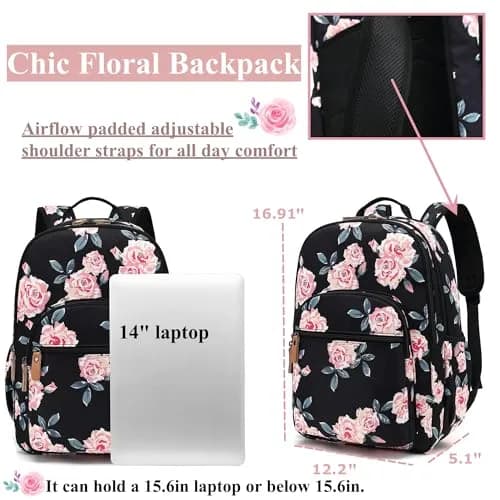 Leaper Comfortable Travel Backpack for Women - 17L (0.65kg) | Vintage Mermaid Print Daypack thumbnail 4