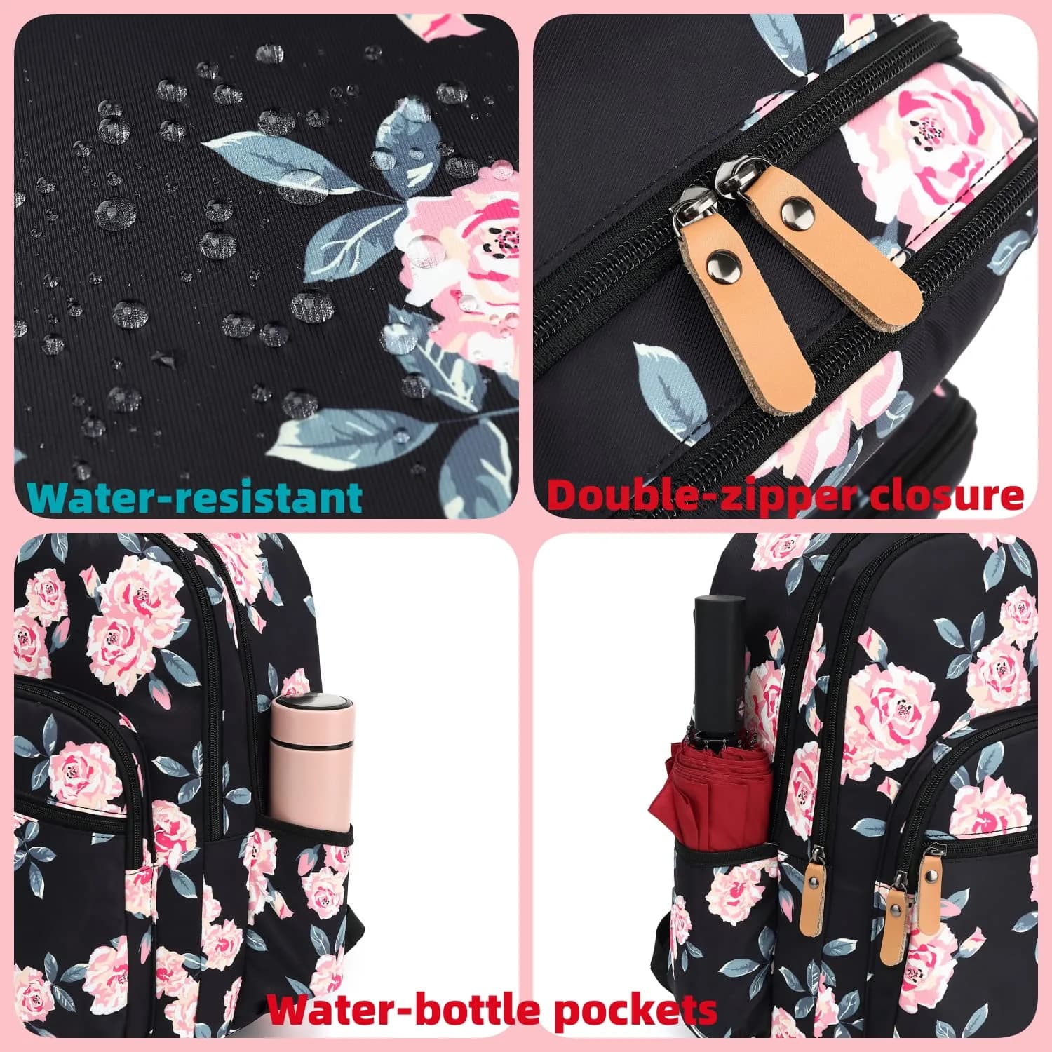 Leaper Comfortable Travel Backpack for Women - 17L (0.65kg) | Vintage Mermaid Print Daypack thumbnail 6