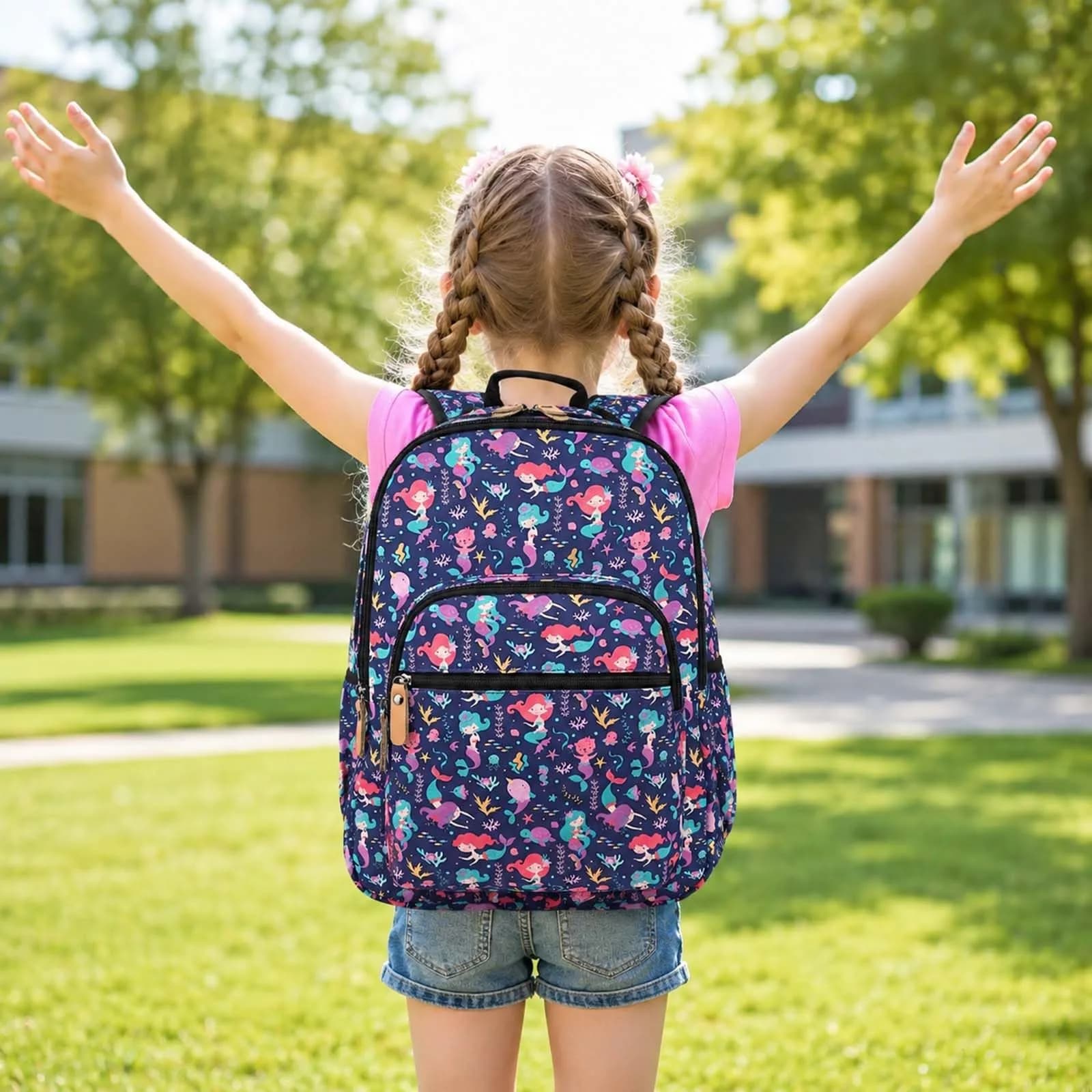 Leaper Comfortable Travel Backpack for Women - 17L (0.65kg) | Vintage Mermaid Print Daypack thumbnail 8