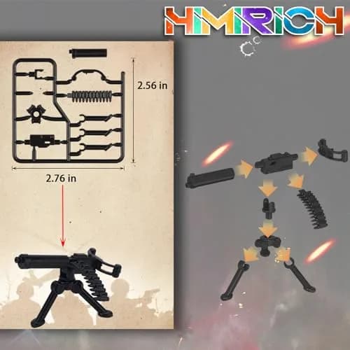 HIMIRICH Military Weapons Pack Building Blocks Model Set 25 PCS (13.0 cm x 6.7 cm x 1.9 cm) | ASTM-Tested Non-Toxic Toy thumbnail 7