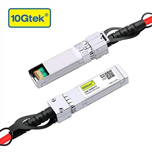 10Gtek Red 10Gbps SFP+ DAC Cable 5m (16.4ft) | Passive Copper Twinax for Cisco, Ubiquiti, Netgear thumbnail 2