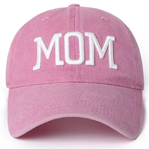 Aeonda Mom and Dad Hats Set of 2 Washed Cotton 3D Embroidered Baseball Caps | Adjustable Buckle Closure thumbnail 6