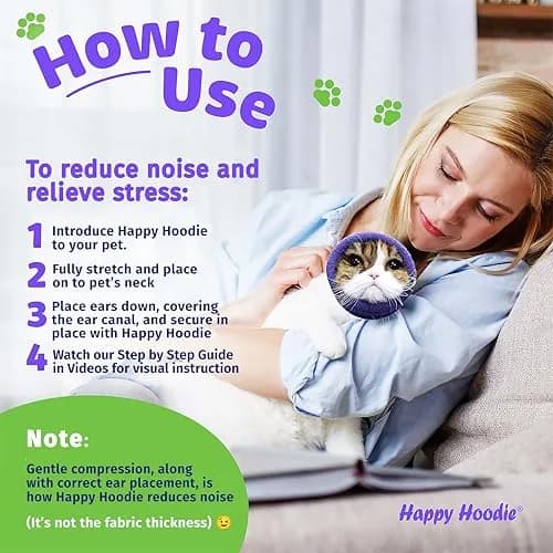 Zoni Pets Happy Hoodie Original Dog & Cat Calming Band, Black, X-Small (8 inch neck) thumbnail 6
