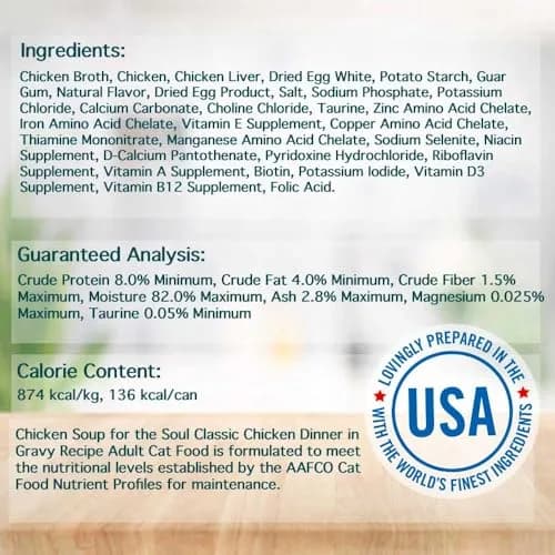 Chicken Soup for The Soul All Natural Premium Adult Wet Cat Food, 5.5oz (Pack of 24) | Real Meat First Ingredient thumbnail 3