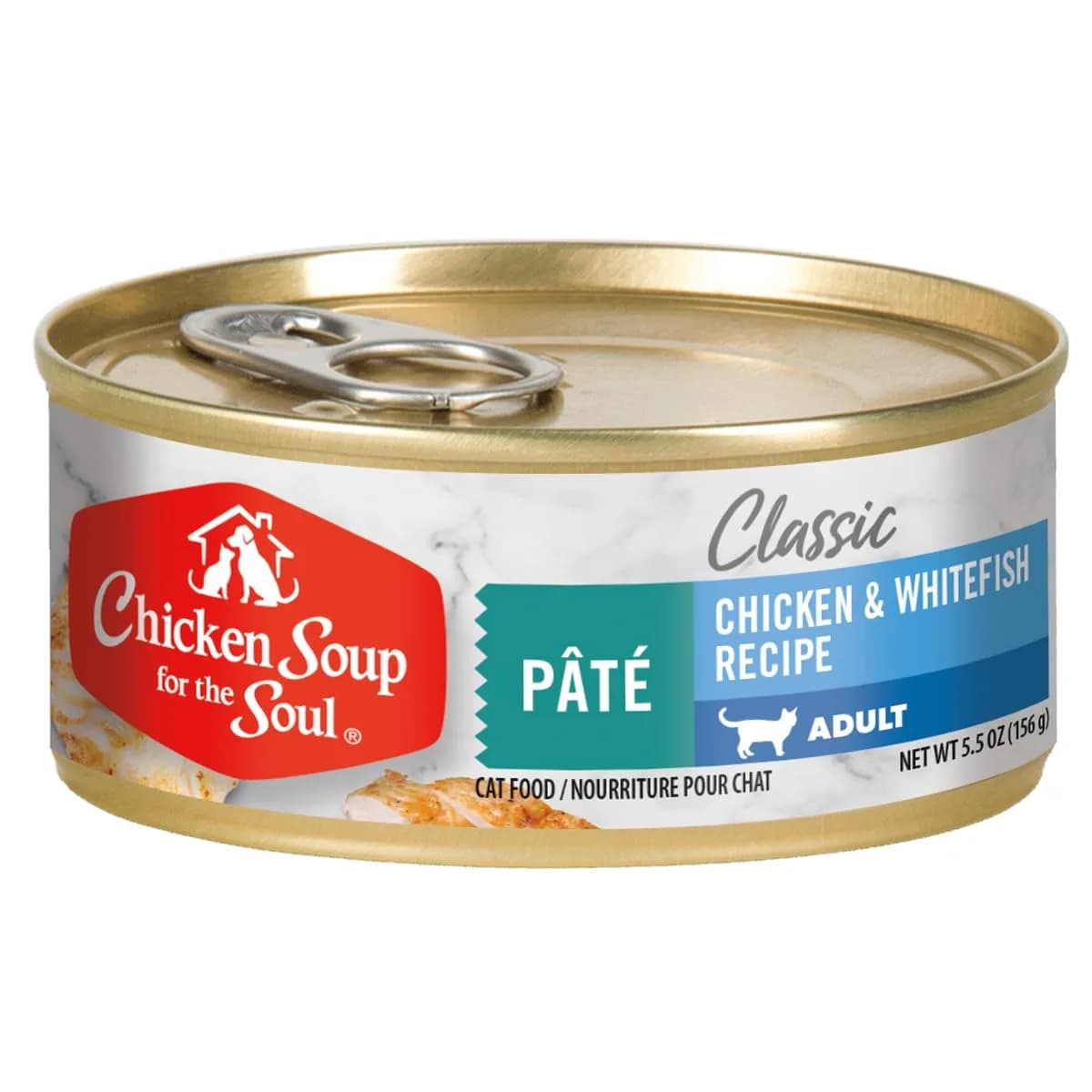 Chicken Soup for The Soul Adult Wet Cat Food Chicken & Whitefish 5.5oz | Real Meat First Ingredient, No By-Products - main product image