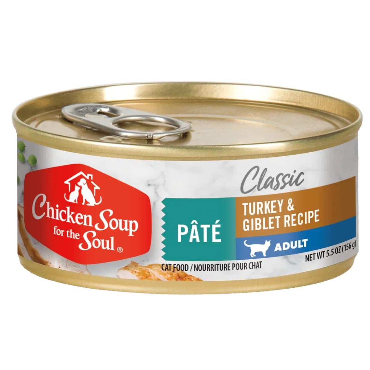 Chicken Soup for the Soul All Natural Premium Adult Wet Cat Food, Turkey & Giblet Pate, 5.5oz (Pack of 24) | Real Meat First Ingredient — Adult - Turkey & Giblet