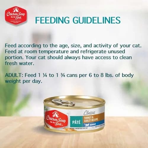 Chicken Soup for the Soul All Natural Premium Adult Wet Cat Food, Turkey & Giblet Pate, 5.5oz (Pack of 24) | Real Meat First Ingredient thumbnail 4