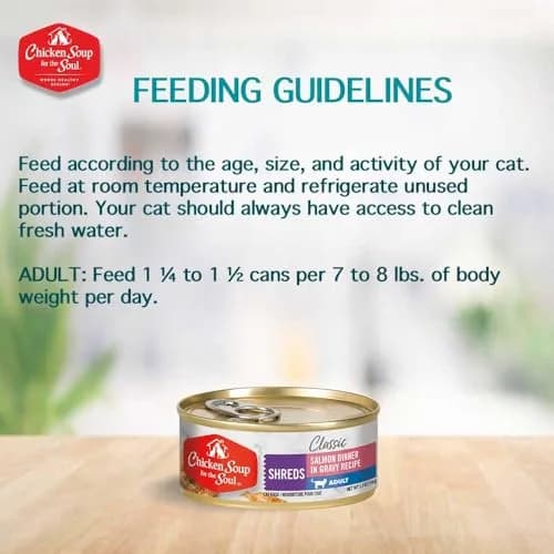 Chicken Soup for the Soul All Natural Premium Adult Wet Cat Food, Salmon Shreds, 5.5oz (Pack of 24) | Real Meat First Ingredient thumbnail 4