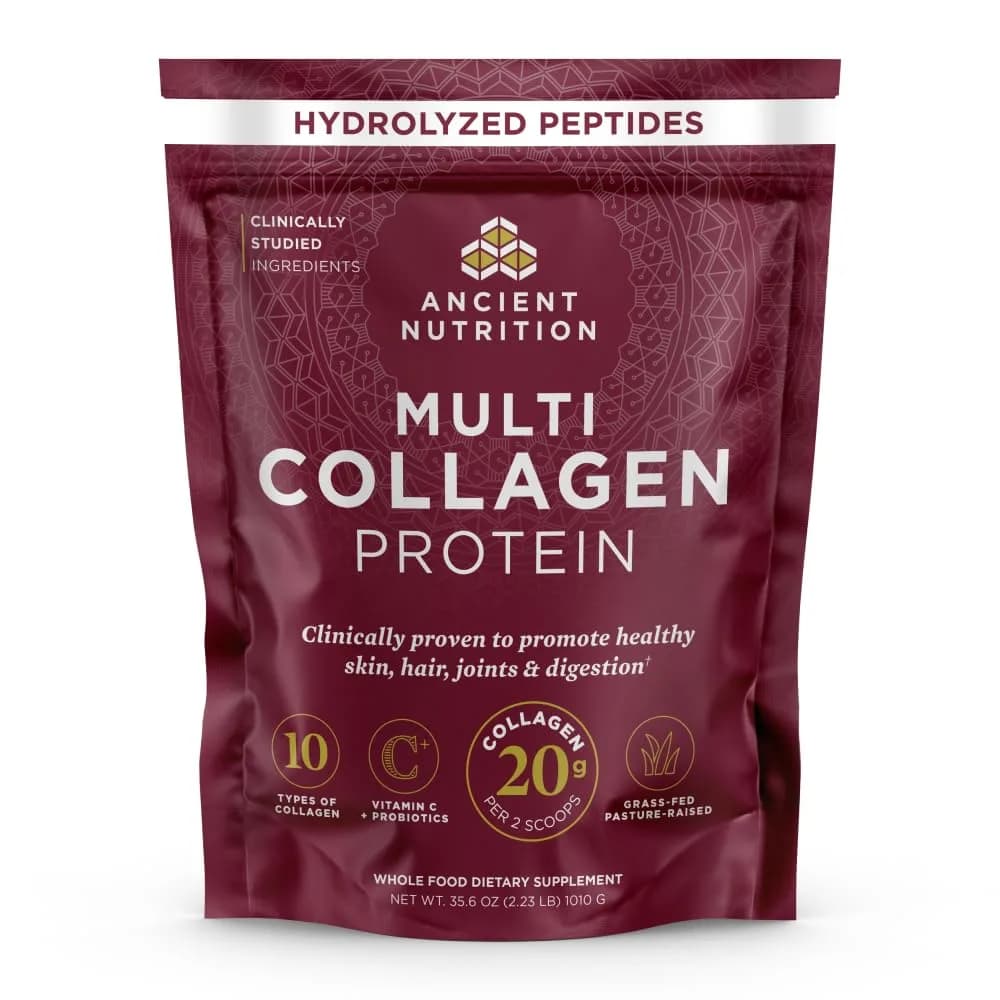 Ancient Nutrition Hydrolyzed Multi Collagen Peptides Powder Unflavored 100 Servings (35.6 oz / 1010 g) | Supports Skin, Nails, and Gut Health - main product image