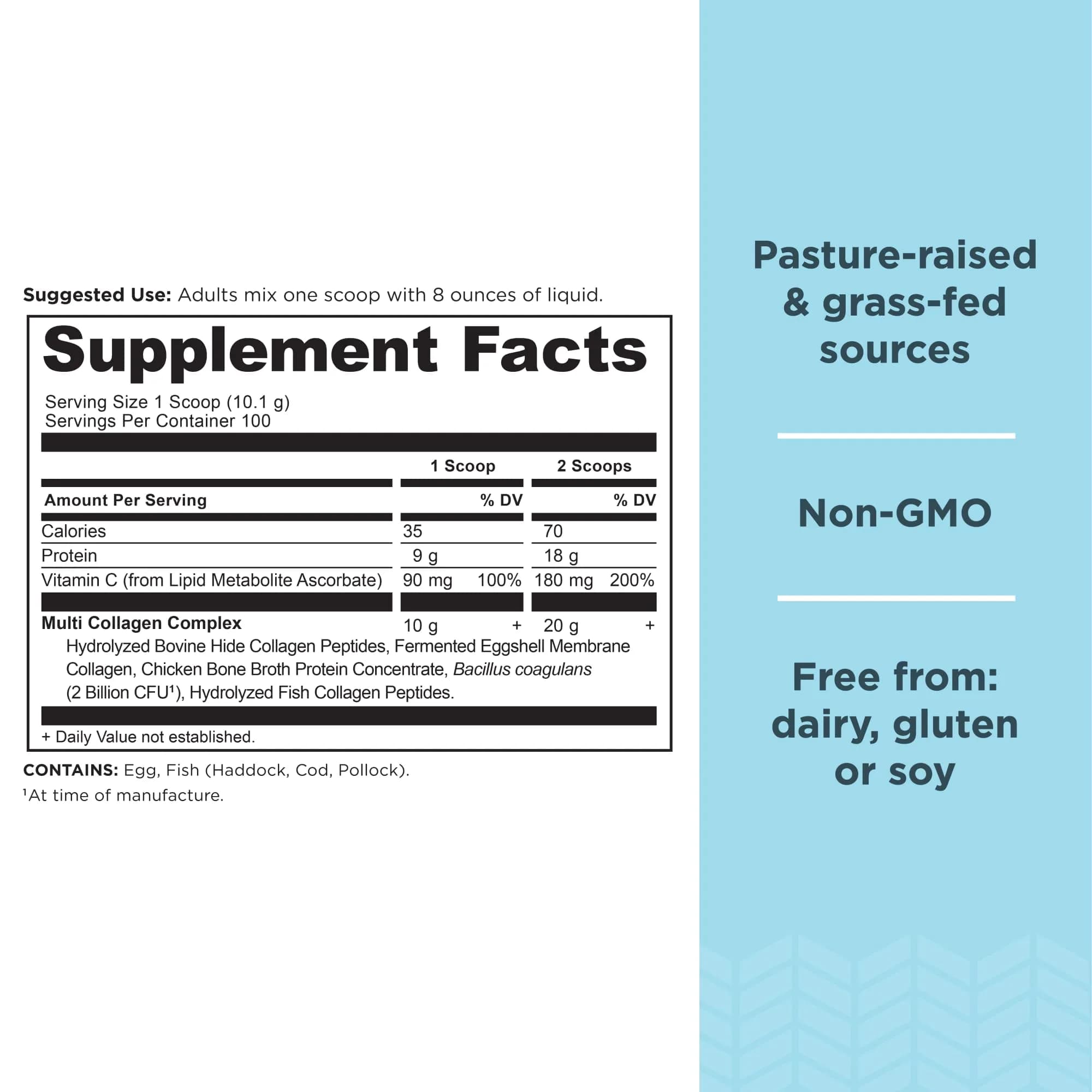 Ancient Nutrition Hydrolyzed Multi Collagen Peptides Powder Unflavored 100 Servings (35.6 oz / 1010 g) | Supports Skin, Nails, and Gut Health - view 2