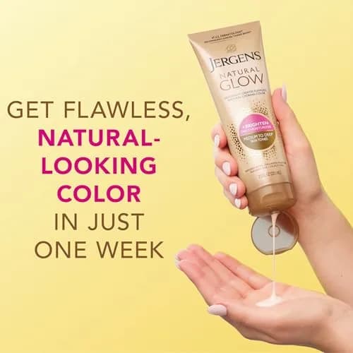 Jergens Natural Glow Self Tanner Body Lotion Medium to Deep Skin Tone 15 Fl Oz (7.5 Fl Oz Pack of 2) | Gradual Color Build thumbnail 5
