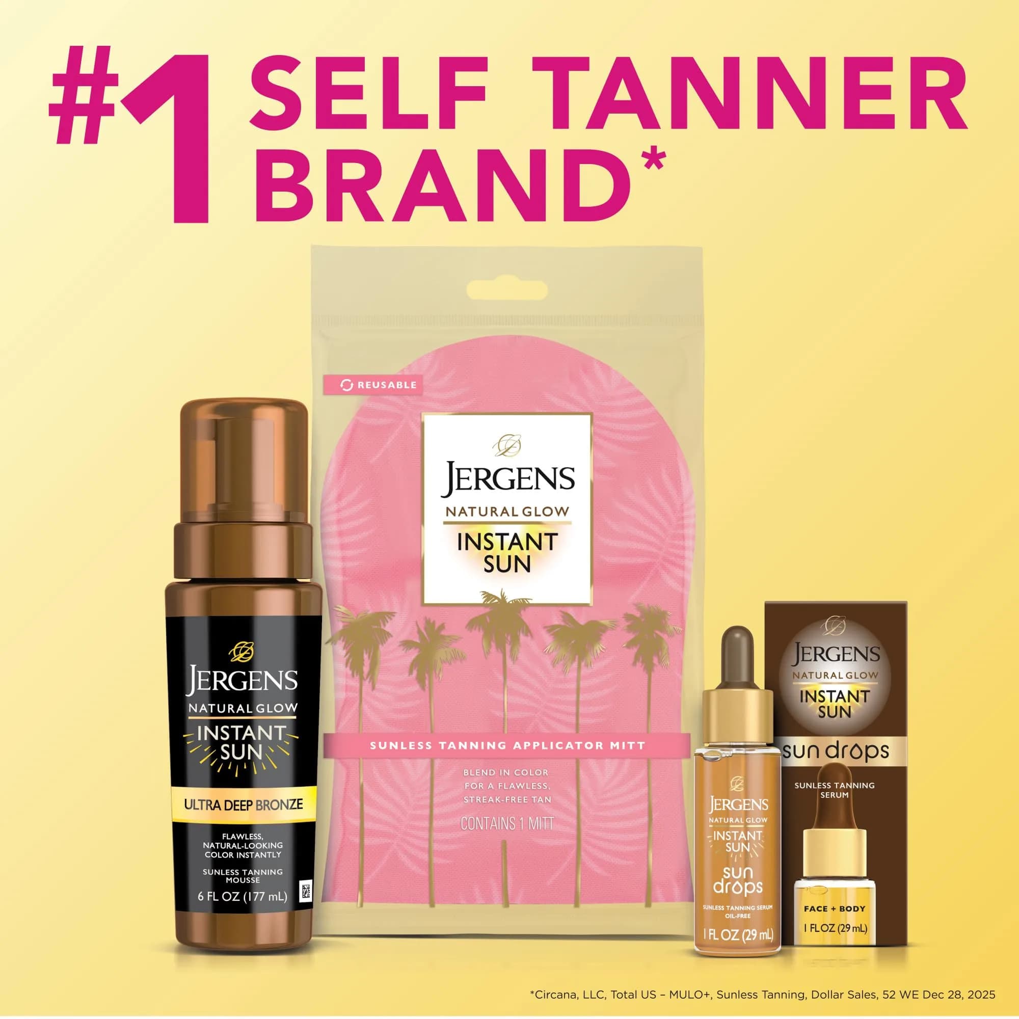 Jergens Natural Glow Instant Sun Body Mousse, Ultra Deep Bronze, 360ml (12 Fl Oz) | Streak-Free Tan - view 9