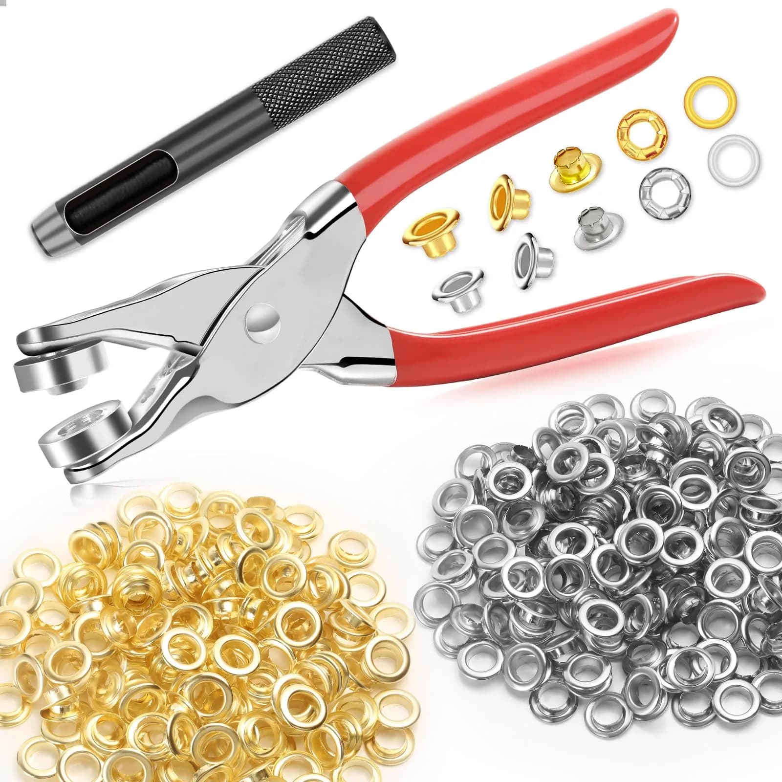 PAXCOO Grommet Tool Kit 1/2 Inch | Light Duty Eyelet Kit for Leather & Crafts