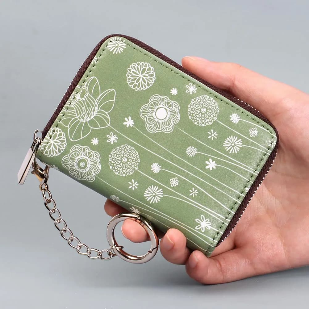 FurArt RFID Blocking Zipper Card Holder Wallet with Keychain Dandelion 11.5cm (4.5in) - view 6