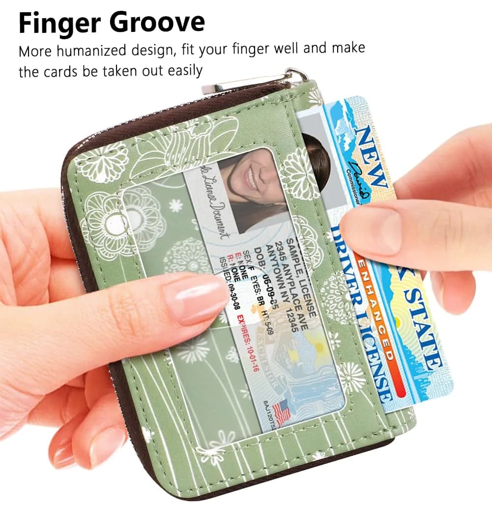 FurArt RFID Blocking Zipper Card Holder Wallet with Keychain Dandelion 11.5cm (4.5in) - view 2