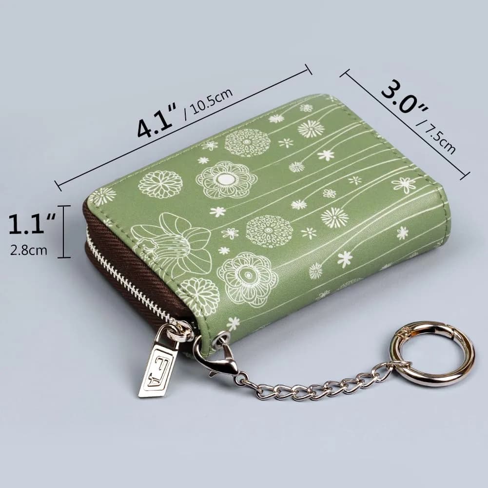 FurArt RFID Blocking Zipper Card Holder Wallet with Keychain Dandelion 11.5cm (4.5in) - view 4