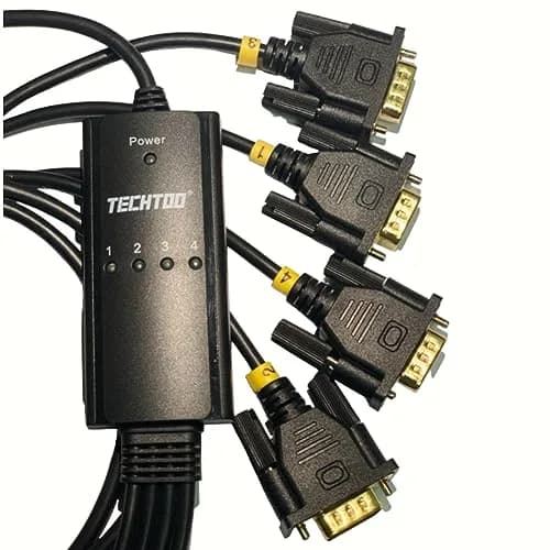 TECHTOO 4-Port USB to RS232 DB9 Serial Adapter Cable 1.5m (4.92ft) | Prolific Chipset thumbnail 5