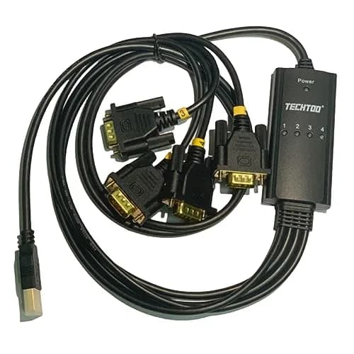 TECHTOO 4-Port USB to RS232 DB9 Serial Adapter Cable 1.5m (4.92ft) | Prolific Chipset thumbnail 2